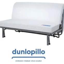 DUNLOPILLO Banquette BZ - Tissu Noir + 2 Coussins Noir - L 140 X P 99 X H 98 Cm - Made In France - ALICE 8 DUNLOPILLO Banquette BZ - Tissu Noir + 2 Coussins Noir - L 140 X P 99 X H 98 Cm - Made In France - ALICE -Promos Chesteris Boutique canape 12497679