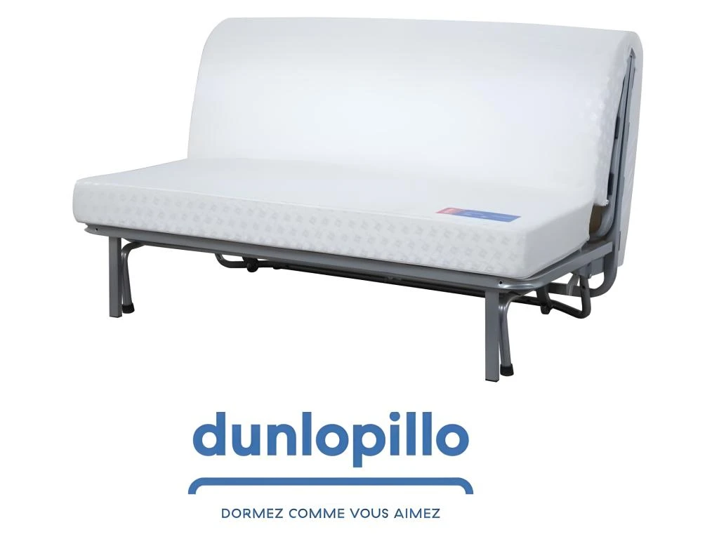 DUNLOPILLO Banquette BZ - Tissu Noir + 2 Coussins Noir - L 140 X P 99 X H 98 Cm - Made In France - ALICE 4 DUNLOPILLO Banquette BZ - Tissu Noir + 2 Coussins Noir - L 140 X P 99 X H 98 Cm - Made In France - ALICE – Image 4