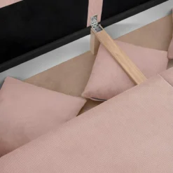 Canapé D'angle à Droite Convertible 5 Places En Velours Côtelé Rose Pâle Avec Coffre De Rangement - Robin 9 Canapé D'angle à Droite Convertible 5 Places En Velours Côtelé Rose Pâle Avec Coffre De Rangement - Robin -Promos Chesteris Boutique canape 12511245