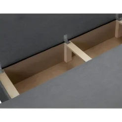 TEIJO Banquette Convertible 3 Places + Coffre De Rangement - Pieds Bois Clair - Tissu Gris Clair - L187 X P 91 X H 82 Cm -Promos Chesteris Boutique canape 12511283