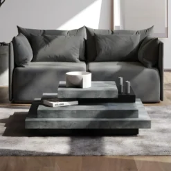 Canapé DUNE 2 Places - Gris Anthracite - TEMAHOME