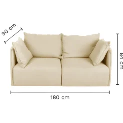Canapé DUNE 2 Places - Crème - TEMAHOME 7 Canapé DUNE 2 Places - Crème - TEMAHOME -Promos Chesteris Boutique canape 12513983