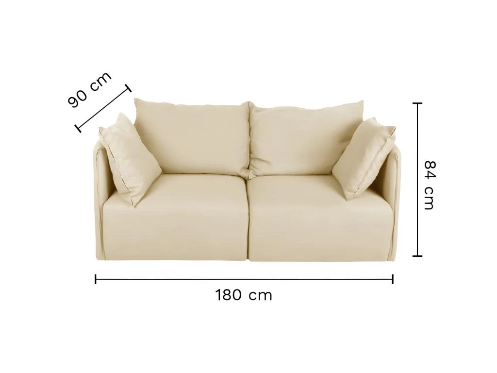 Canapé DUNE 2 Places - Crème - TEMAHOME 4 Canapé DUNE 2 Places - Crème - TEMAHOME – Image 4