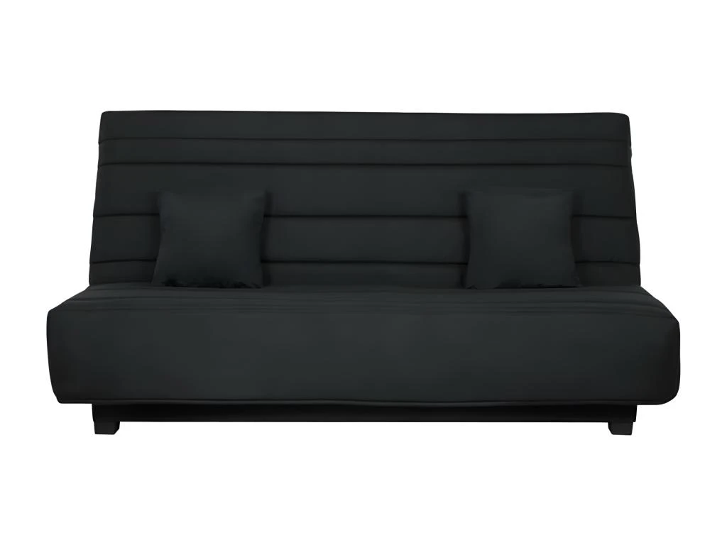 DUNLOPILLO Banquette Clic Clac - Tissu Pearl Noir + 2 Coussins Noir - L 194 X P 98 X H 102 Cm - Made In France - ALEX 1 DUNLOPILLO Banquette Clic Clac - Tissu Pearl Noir + 2 Coussins Noir - L 194 X P 98 X H 102 Cm - Made In France - ALEX