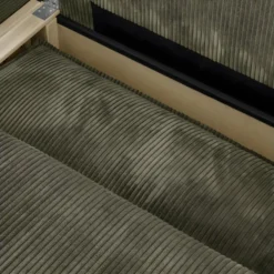 Canapé D'angle à Gauche Convertible 3 Places Avec Coffre En Velours Côtelé Vert Kaki - Barani -Promos Chesteris Boutique canape 12545089