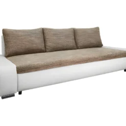 Canapé Convertible 3 Places Avec Coffre Joakim Beige Et Blanc