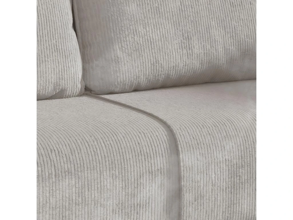 Canapé Convertible 3 Places Avec Coffre Robin Velours Côtelé Blanc Cassé 3 Canapé Convertible 3 Places Avec Coffre Robin Velours Côtelé Blanc Cassé – Image 3