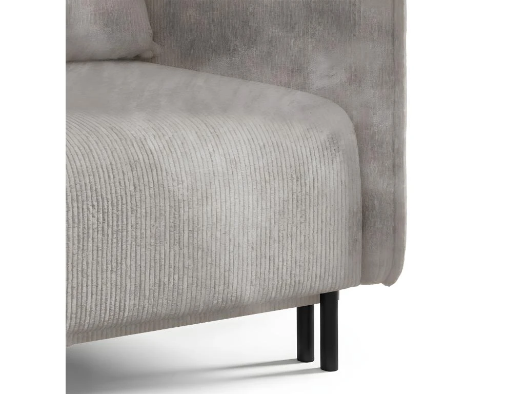 Canapé Convertible 3 Places Avec Coffre Robin Velours Côtelé Blanc Cassé 4 Canapé Convertible 3 Places Avec Coffre Robin Velours Côtelé Blanc Cassé – Image 4