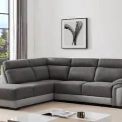 Canapé D'angle Gauche En Tissu Bicolore Anthracite Et Gris Clair YOLANDA 17 Canapé D'angle Gauche En Tissu Bicolore Anthracite Et Gris Clair YOLANDA -Promos Chesteris Boutique canape 12565985