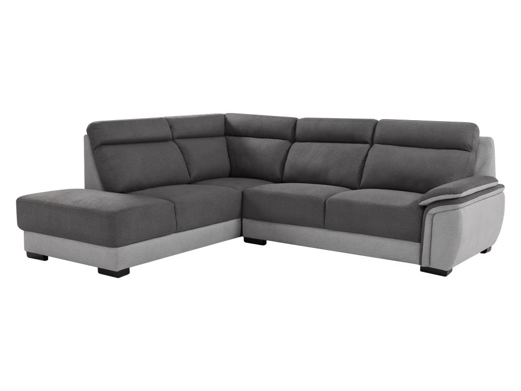 Canapé D'angle Gauche En Tissu Bicolore Anthracite Et Gris Clair YOLANDA 4 Canapé D'angle Gauche En Tissu Bicolore Anthracite Et Gris Clair YOLANDA – Image 4