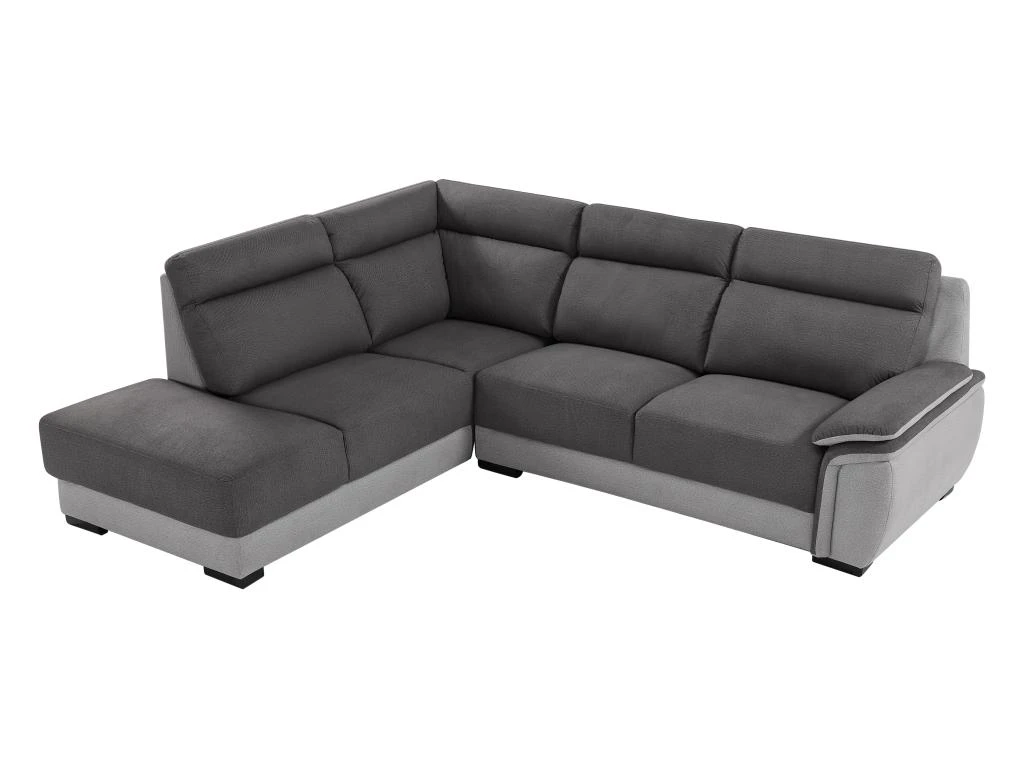 Canapé D'angle Gauche En Tissu Bicolore Anthracite Et Gris Clair YOLANDA 2 Canapé D'angle Gauche En Tissu Bicolore Anthracite Et Gris Clair YOLANDA – Image 2