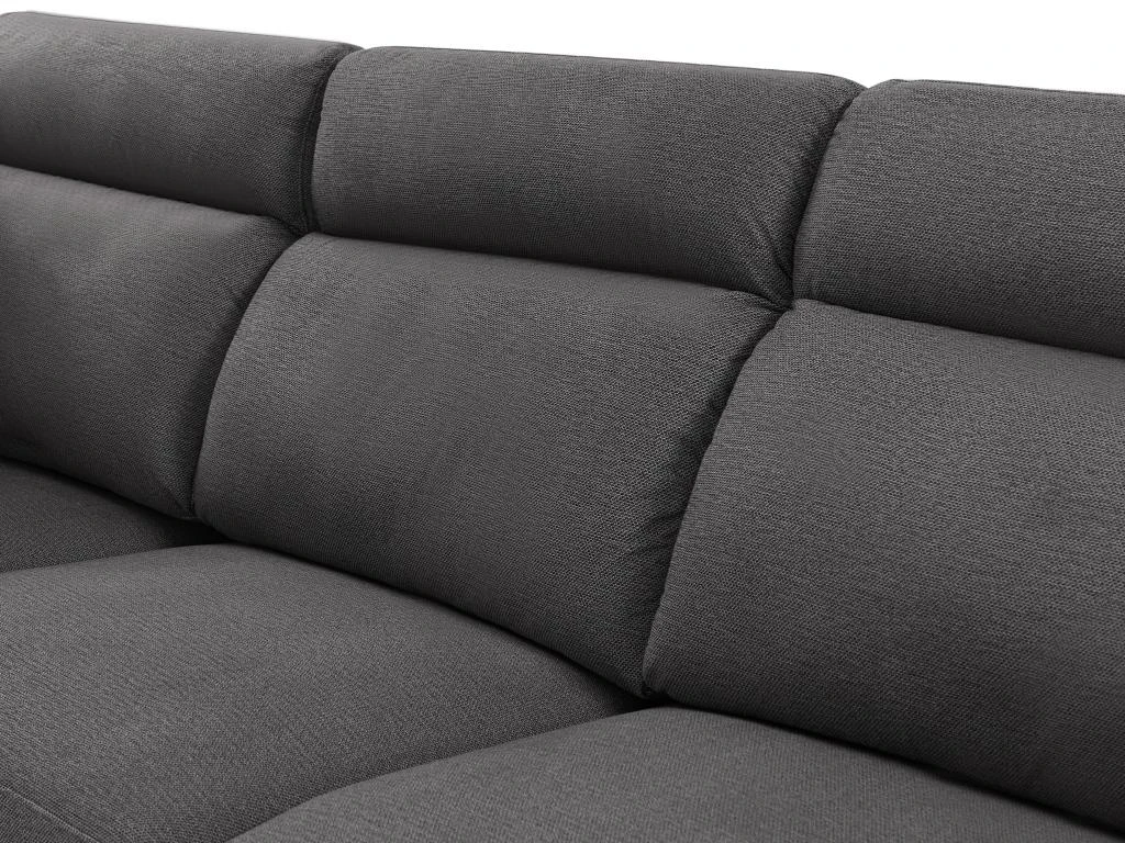 Canapé D'angle Gauche En Tissu Bicolore Anthracite Et Gris Clair YOLANDA 6 Canapé D'angle Gauche En Tissu Bicolore Anthracite Et Gris Clair YOLANDA – Image 6