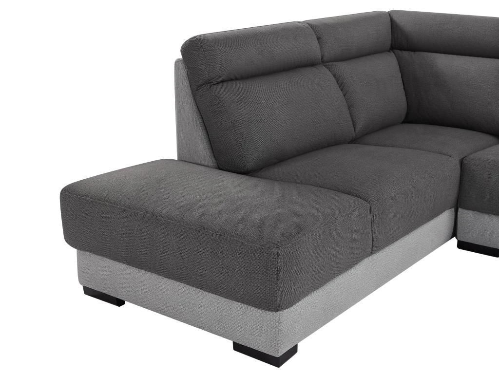 Canapé D'angle Gauche En Tissu Bicolore Anthracite Et Gris Clair YOLANDA 5 Canapé D'angle Gauche En Tissu Bicolore Anthracite Et Gris Clair YOLANDA – Image 5