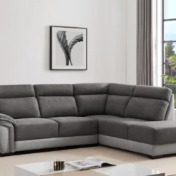Canapé D'angle Droit En Tissu Bicolore Anthracite Et Gris Clair YOLANDA -Promos Chesteris Boutique canape 12566003