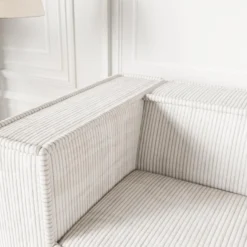 Canapé 3 Places En Velours Côtelé Crème URBINA -Promos Chesteris Boutique canape 12578341