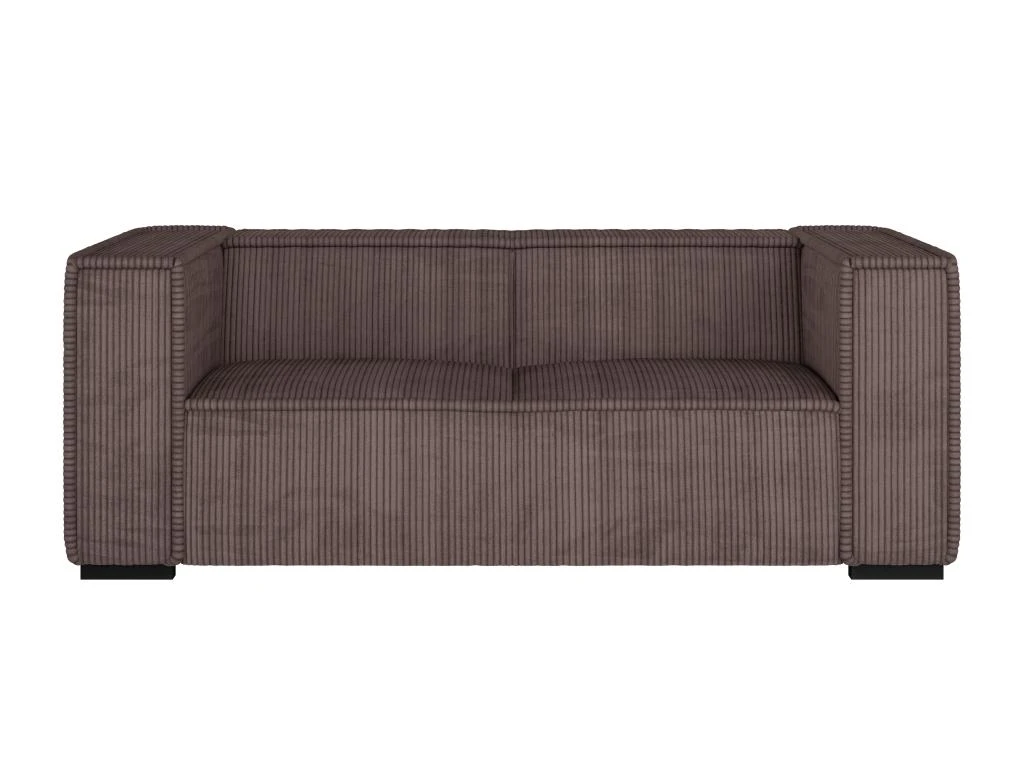 Canapé 3 Places En Velours Côtelé Marron URBINA 3 Canapé 3 Places En Velours Côtelé Marron URBINA – Image 3