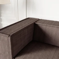 Canapé 3 Places En Velours Côtelé Marron URBINA 12 Canapé 3 Places En Velours Côtelé Marron URBINA -Promos Chesteris Boutique canape 12578355