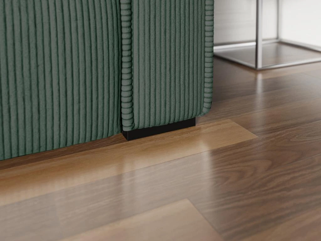 Canapé 3 Places En Velours Côtelé Vert Sapin URBINA 5 Canapé 3 Places En Velours Côtelé Vert Sapin URBINA – Image 5