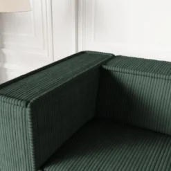 Canapé 3 Places En Velours Côtelé Vert Sapin URBINA 9 Canapé 3 Places En Velours Côtelé Vert Sapin URBINA -Promos Chesteris Boutique canape 12578369