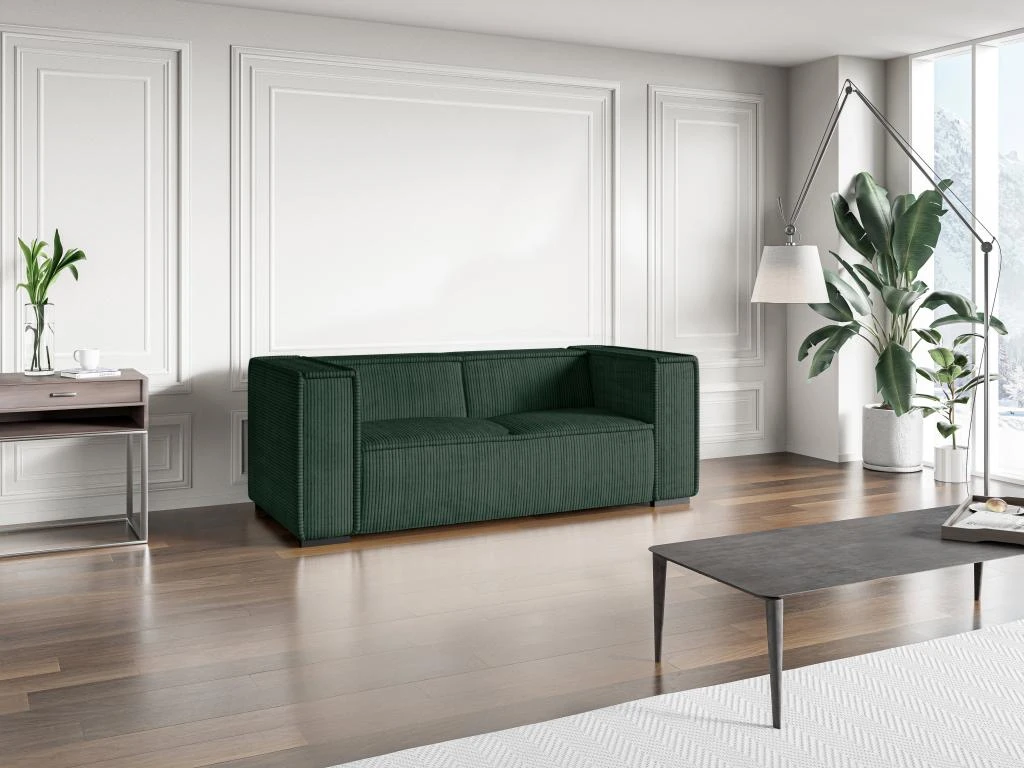 Canapé 3 Places En Velours Côtelé Vert Sapin URBINA 1 Canapé 3 Places En Velours Côtelé Vert Sapin URBINA