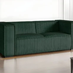 Canapé 3 Places En Velours Côtelé Vert Sapin URBINA 11 Canapé 3 Places En Velours Côtelé Vert Sapin URBINA -Promos Chesteris Boutique canape 12583751