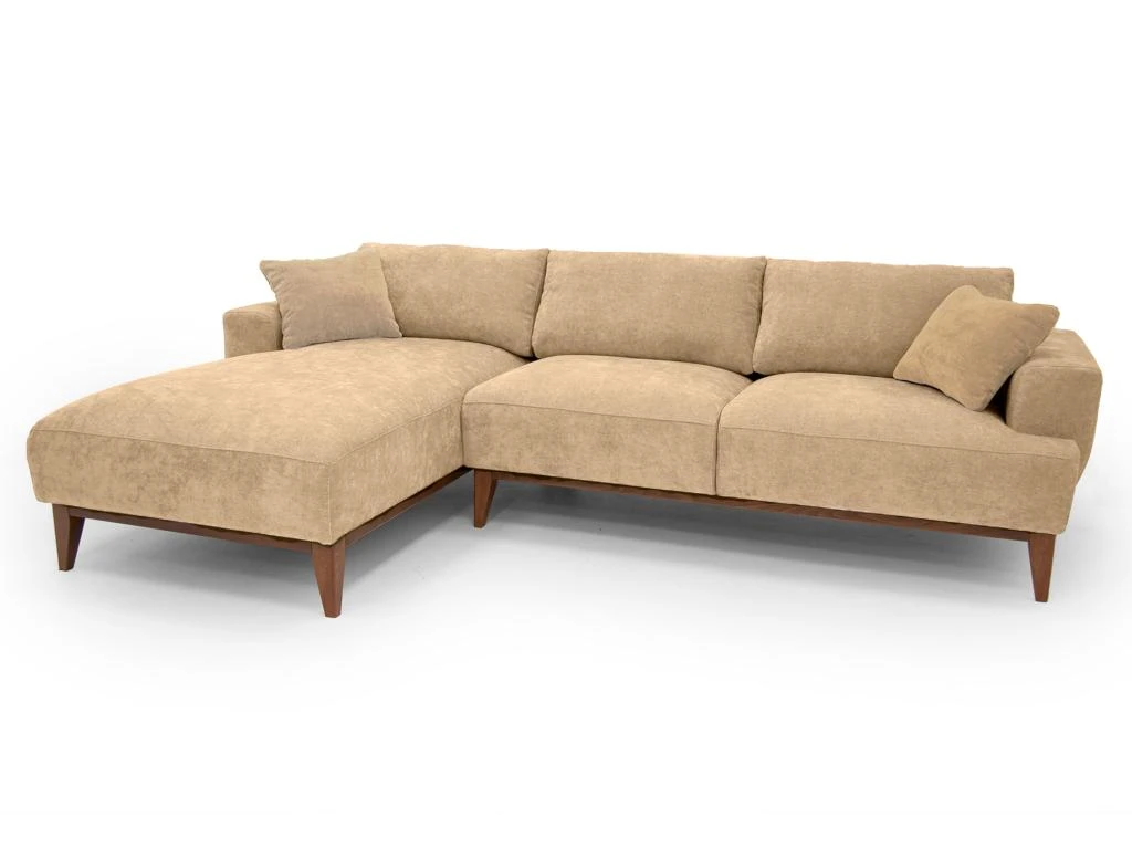Canapé D'angle Gauche En Tissu Beige JOSEFA 2 Canapé D'angle Gauche En Tissu Beige JOSEFA – Image 2