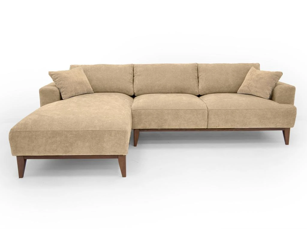 Canapé D'angle Gauche En Tissu Beige JOSEFA 3 Canapé D'angle Gauche En Tissu Beige JOSEFA – Image 3