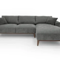 Canapé D'angle Droit En Tissu Gris JOSEFA -Promos Chesteris Boutique canape 12593693