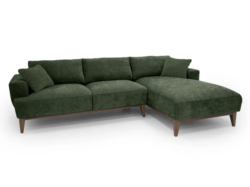 Canapé D'angle Droit En Tissu Vert Sapin JOSEFA 2 Canapé D'angle Droit En Tissu Vert Sapin JOSEFA – Image 2