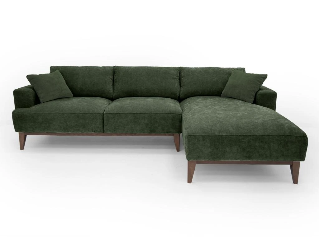 Canapé D'angle Droit En Tissu Vert Sapin JOSEFA 3 Canapé D'angle Droit En Tissu Vert Sapin JOSEFA – Image 3