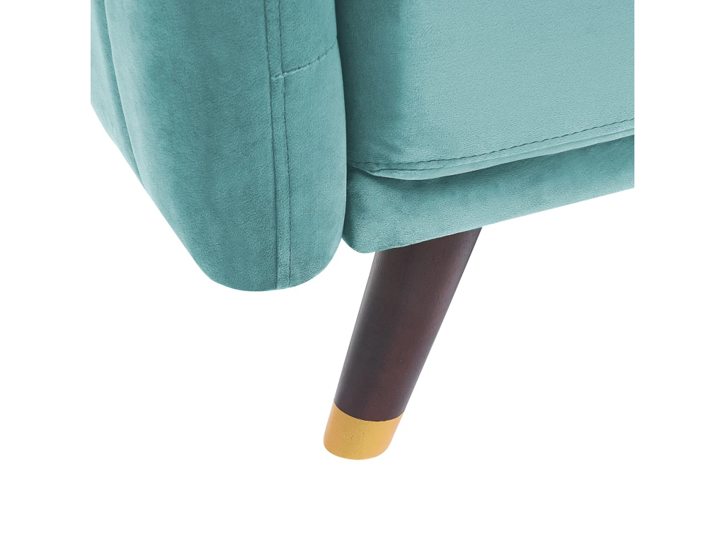 Canapé Convertible 3 Places En Velours Bleu Clair SENJA 5 Canapé Convertible 3 Places En Velours Bleu Clair SENJA – Image 5