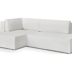 Canapé D'angle à Gauche Convertible 3 Places Avec Coffre En Tissu Bouclé écru - Barani -Promos Chesteris Boutique canape 12598593