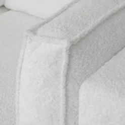 Canapé D'angle à Gauche Convertible 3 Places Avec Coffre En Tissu Bouclé écru - Barani -Promos Chesteris Boutique canape 12598597