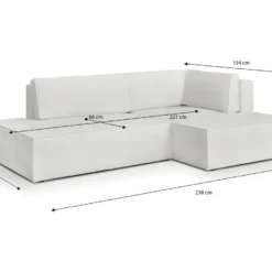 Canapé D'angle à Droite Convertible 3 Places Avec Coffre En Tissu Bouclé écru - Barani -Promos Chesteris Boutique canape 12598643