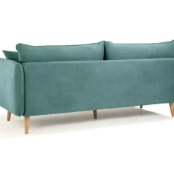 HEXAGONE - DAREN Canapé Fixe 3 Places - Tissu Bleu - L 207 X P 90 X H 88 Cm -Promos Chesteris Boutique canape 12614417