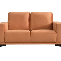 Canapé 2 Places En Velours Terracotta AZILIS -Promos Chesteris Boutique canape 12615905