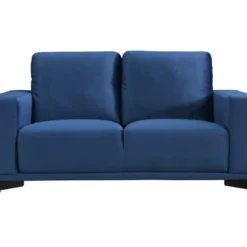 Canapé 2 Places En Velours Bleu Roi AZILIS -Promos Chesteris Boutique canape 12616779