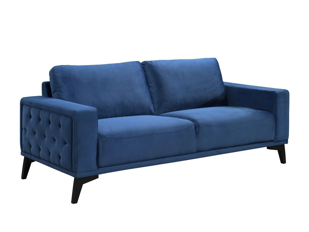 Canapé 3 Places En Velours Bleu Roi AZILIS 2 Canapé 3 Places En Velours Bleu Roi AZILIS – Image 2