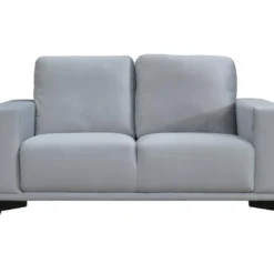 Canapé 2 Places En Velours Gris Clair AZILIS -Promos Chesteris Boutique canape 12616795