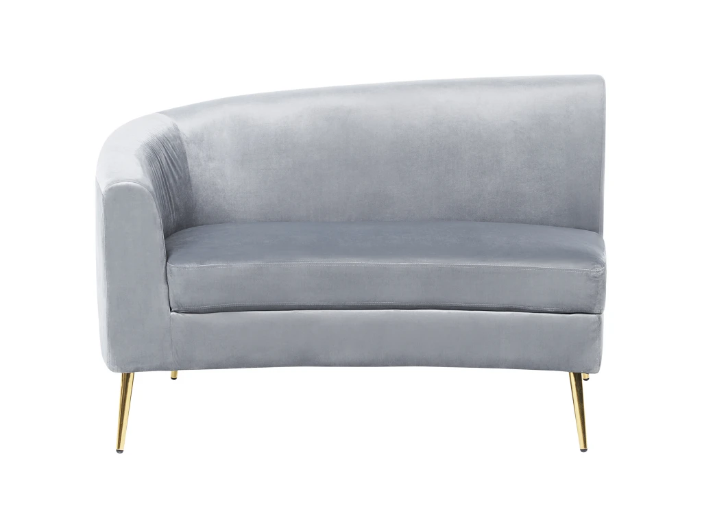 Canapé 4 Places En Velours Gris Clair MOSS 5 Canapé 4 Places En Velours Gris Clair MOSS – Image 5