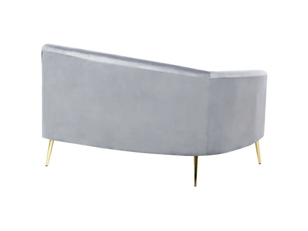 Canapé 4 Places En Velours Gris Clair MOSS 7 Canapé 4 Places En Velours Gris Clair MOSS – Image 7