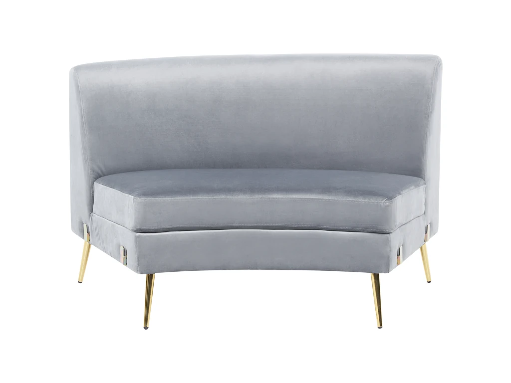 Canapé 4 Places En Velours Gris Clair MOSS 8 Canapé 4 Places En Velours Gris Clair MOSS – Image 8