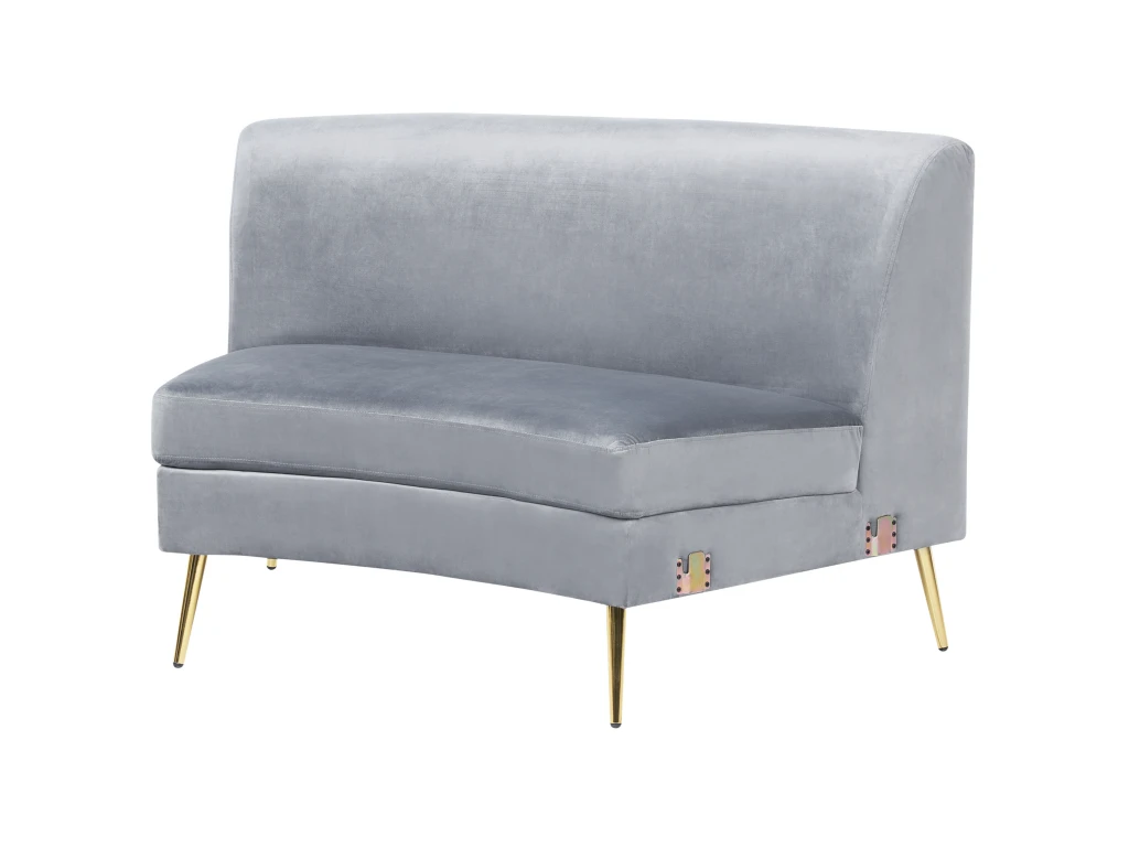 Canapé 4 Places En Velours Gris Clair MOSS 9 Canapé 4 Places En Velours Gris Clair MOSS – Image 9