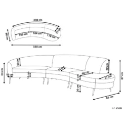 Canapé 4 Places En Velours Gris Clair MOSS 19 Canapé 4 Places En Velours Gris Clair MOSS -Promos Chesteris Boutique canape 12652871