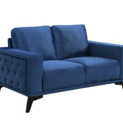 Canapés 3 Places Et 2 Places En Velours Bleu Roi AZILIS -Promos Chesteris Boutique canape 12654315