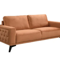 Canapés 3 Places Et 2 Places En Velours Terracotta AZILIS 12 Canapés 3 Places Et 2 Places En Velours Terracotta AZILIS -Promos Chesteris Boutique canape 12654359