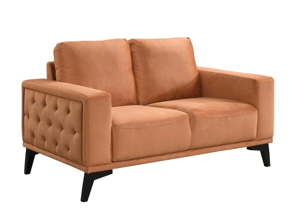 Canapés 3 Places Et 2 Places En Velours Terracotta AZILIS 6 Canapés 3 Places Et 2 Places En Velours Terracotta AZILIS – Image 6