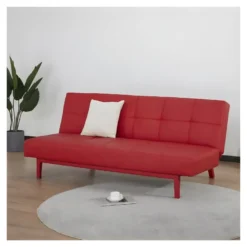 Banque Convertible 2 Places - Simili Rouge - L 178 X P 89 X H 78 Cm - JENNY -Promos Chesteris Boutique canape 12657907