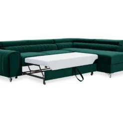 Canapé D'angle Droit Convertible Isaac Velours Vert 8 Canapé D'angle Droit Convertible Isaac Velours Vert -Promos Chesteris Boutique canape 12693555