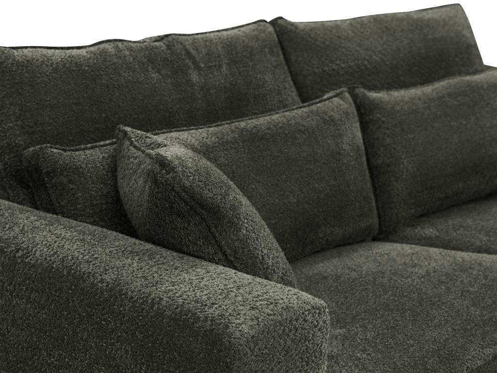 Canapé 3 Places En Tissu Bouclette Gris Anthracite MONDOVI 4 Canapé 3 Places En Tissu Bouclette Gris Anthracite MONDOVI – Image 4